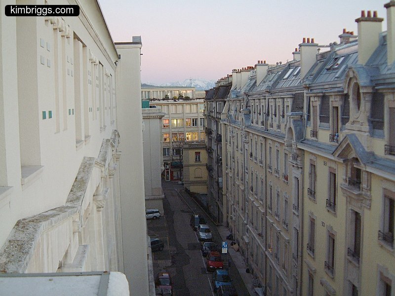 Tall European buildings alley.
