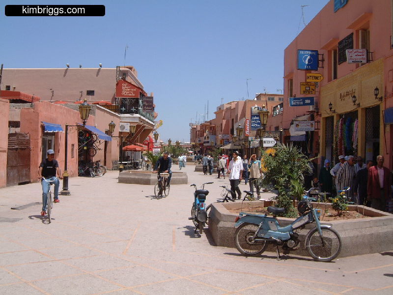 Pedestrian mall in Marrakesh.