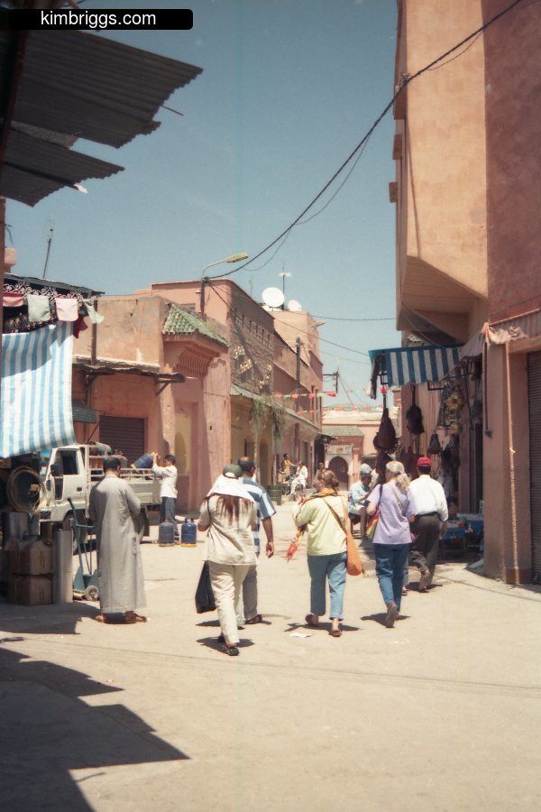 Alley of shops in Marrakech.