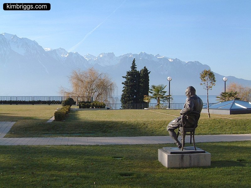 Vladimir Nabokov statue in Montreux, Switzerland.