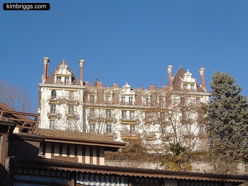 European building with many porches.