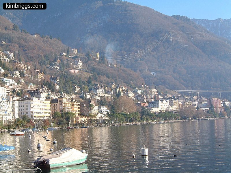 Lake Geneva shoreline at Montreux.