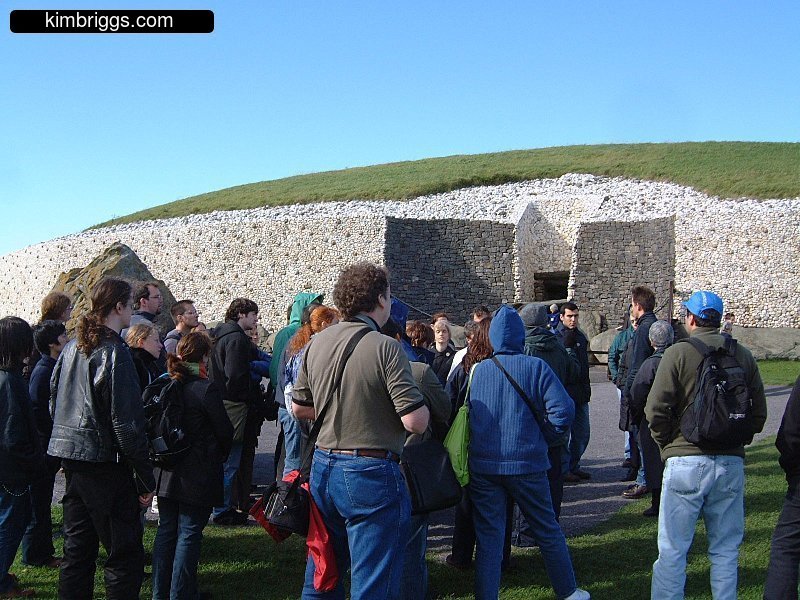 Tourists in front of Newgrange in Ireland.