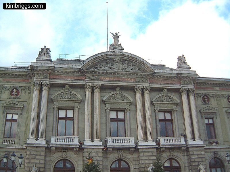 Stone building with elaborate facade.