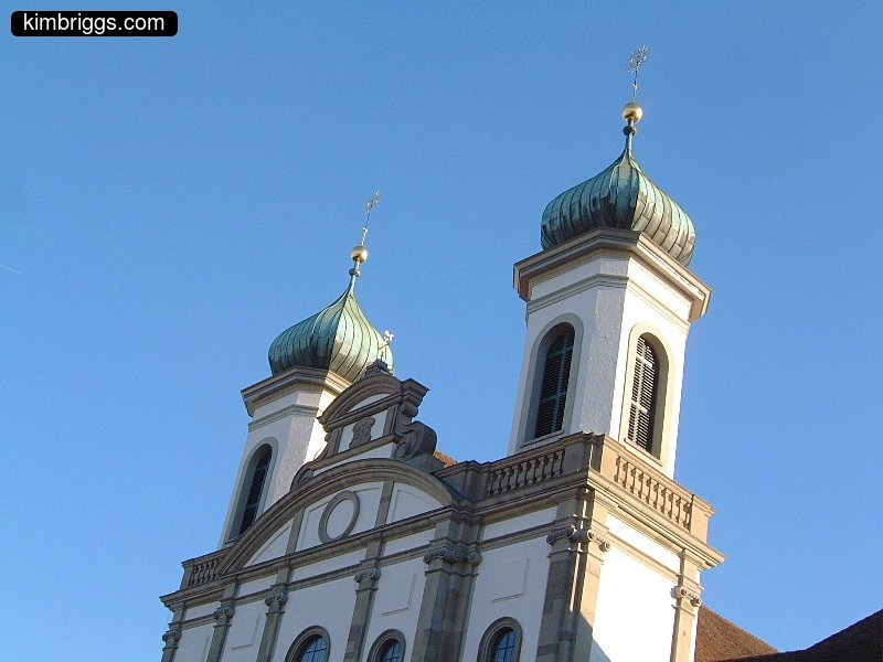 Close up of orthodox church steeples.