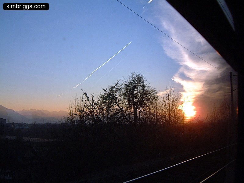 Sunset design in clouds at dusk.