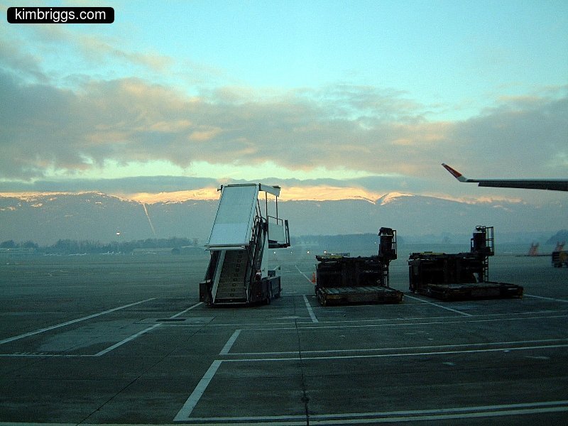 Airport at dawn.