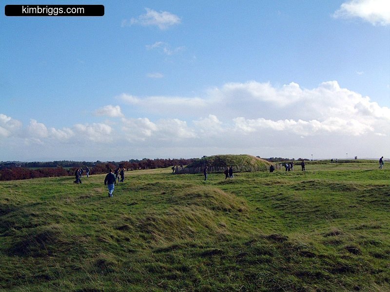 Green grass covered mounds in Ireland.