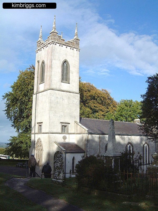 White Christian church at Tara Hill Ireland.