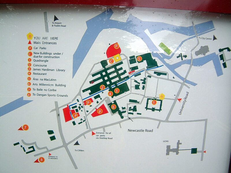 Visitor's Map of National University of Ireland at Galway.