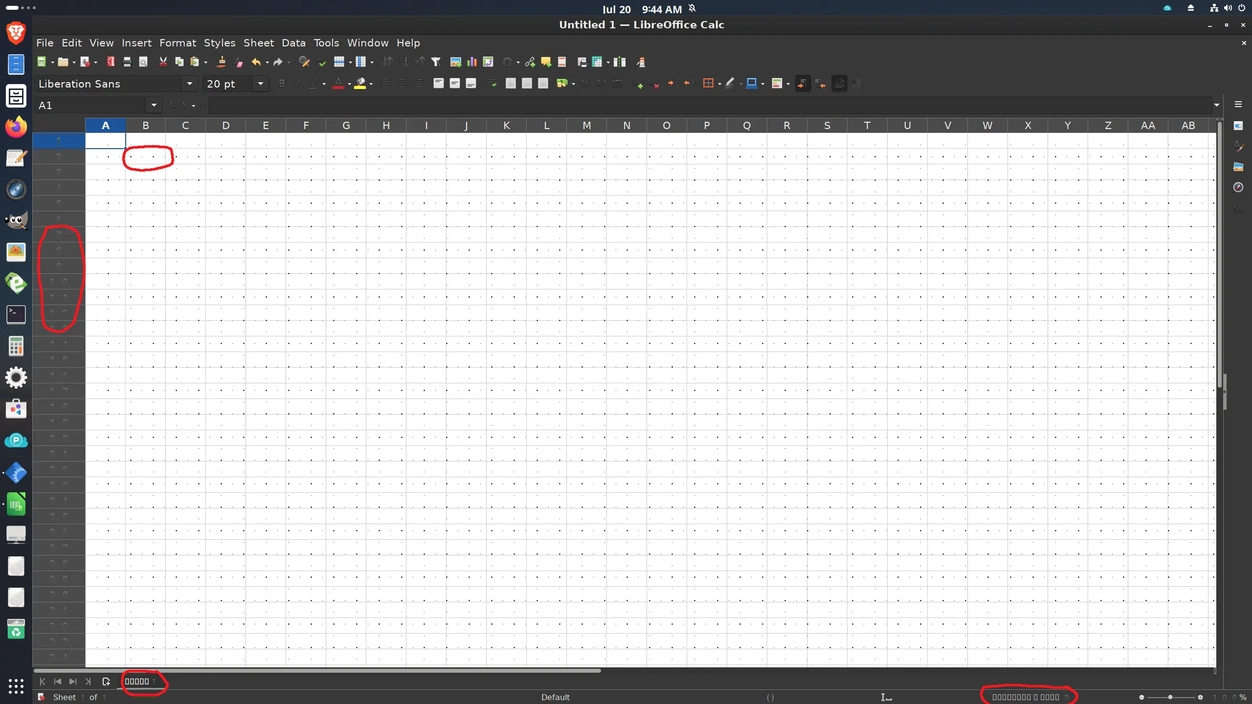 Zorin OS 181 dark them and LibreOffice Calc